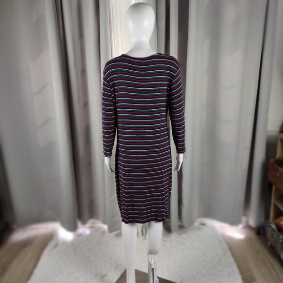 Forever 21 Plus Striped Ribbed Knit Scoop Neck Midi Dress Multicolor 1X - Picture 4 of 12